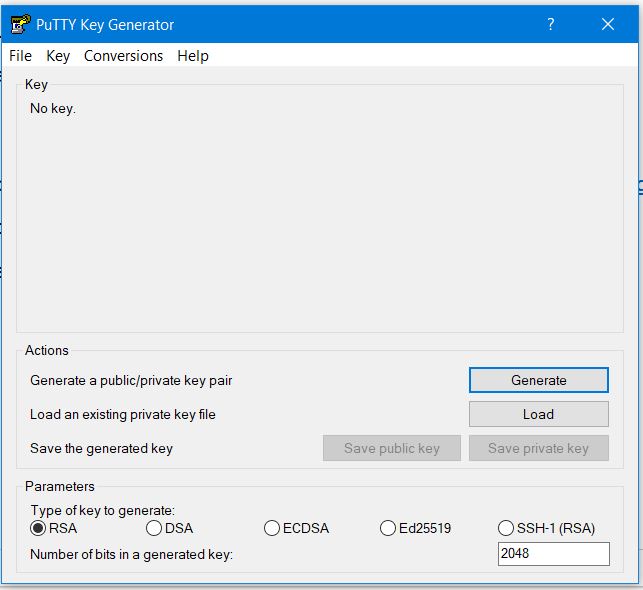 run the puttygen executable